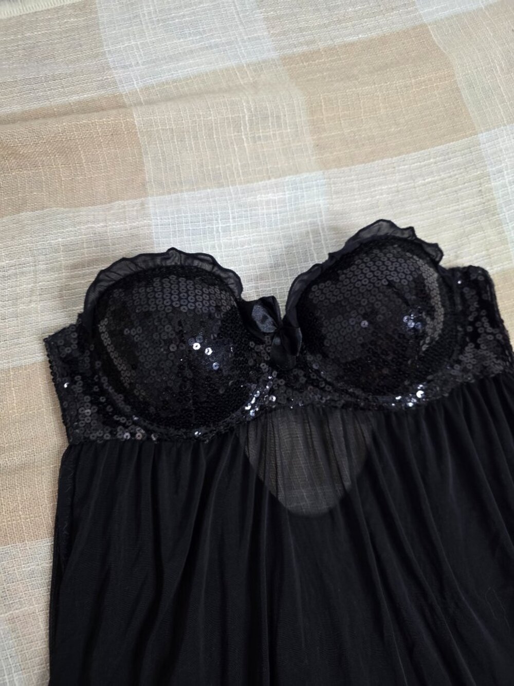 Vintage Regency Glam Gothic Alt Sabrina Carpenter Torrid Sequined Babydoll Dress - Picture 10 of 14